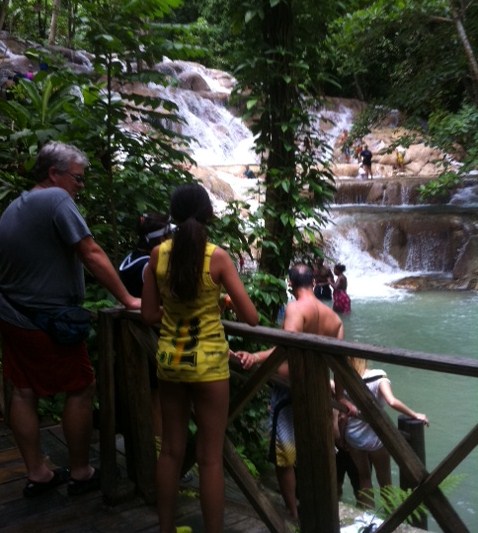 Some People Just Watch at Dunn's River Falls