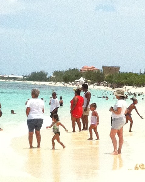 People at Seven Mile Beach