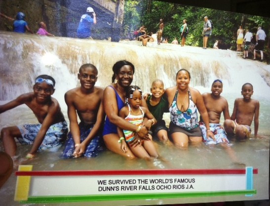 Family at top of Dunn's River Falls