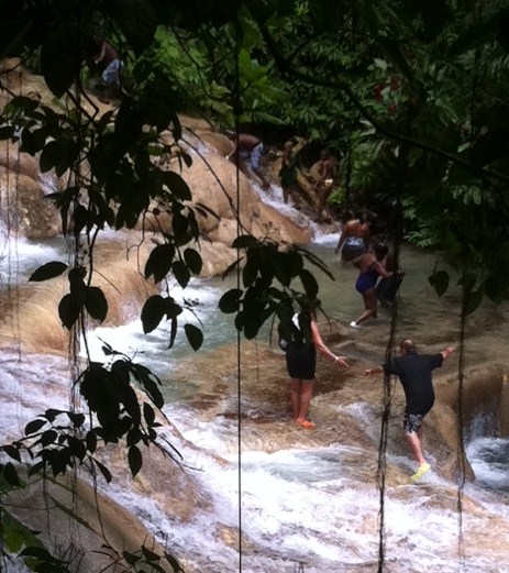 Watching your step at Dunn's River Falls