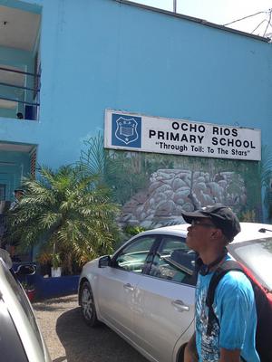 Arriving at Ocho Rios Primary School