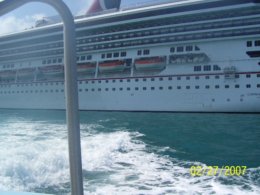Leaving Carnival Glory to Belize